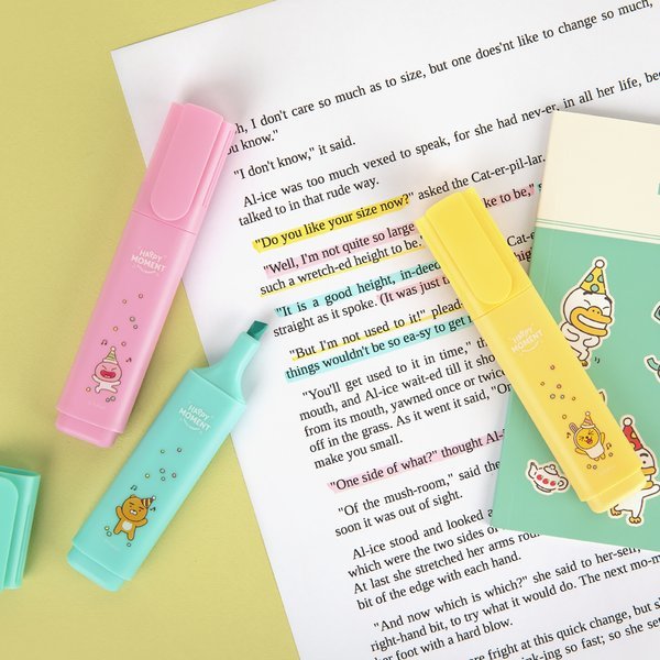 KAKAO FRIENDS Assorted 3 Colors Pen Quick Dry Highlighter Pencil - SkoopMarket