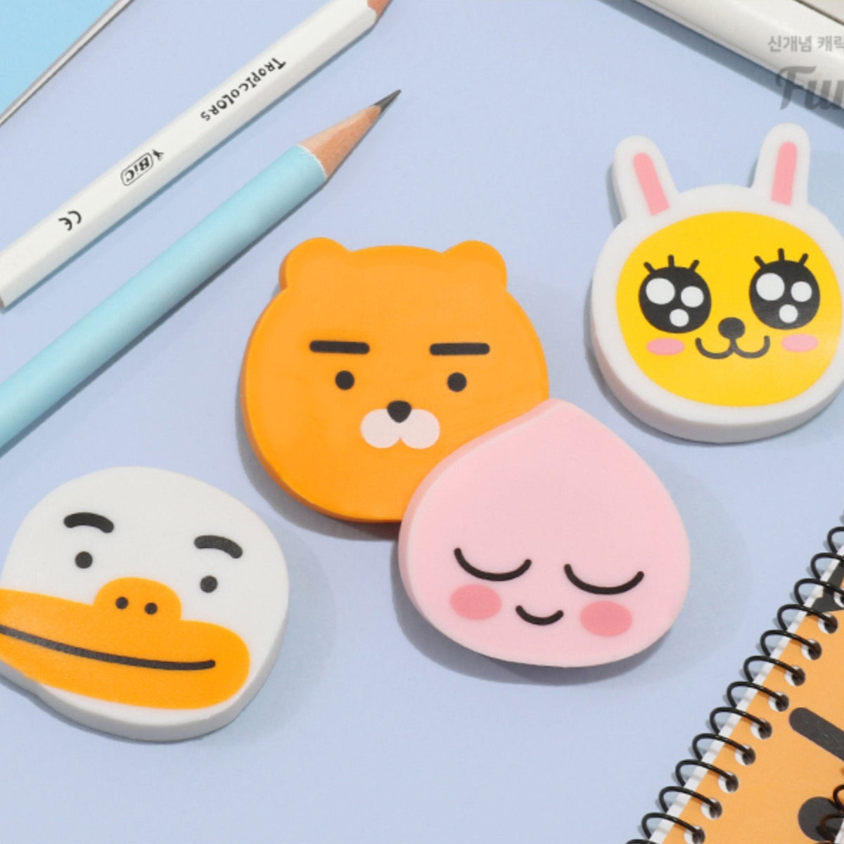 KAKAO FRIENDS Cute Character Erasers School Classroom Rewards, Prizes, Gifts (10 PCS) - SkoopMarket