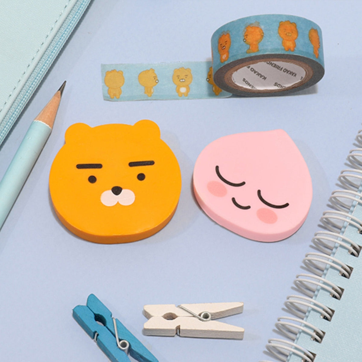 KAKAO FRIENDS Cute Character Erasers School Classroom Rewards, Prizes, Gifts (10 PCS) - SkoopMarket