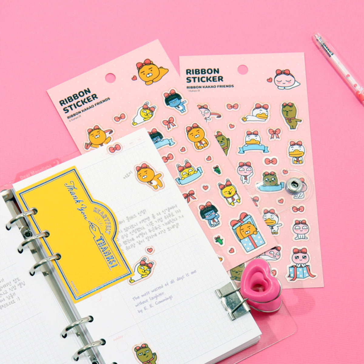 KAKAO FRIENDS Cute Character Ribbon Sticker Pack for Kids - SkoopMarket
