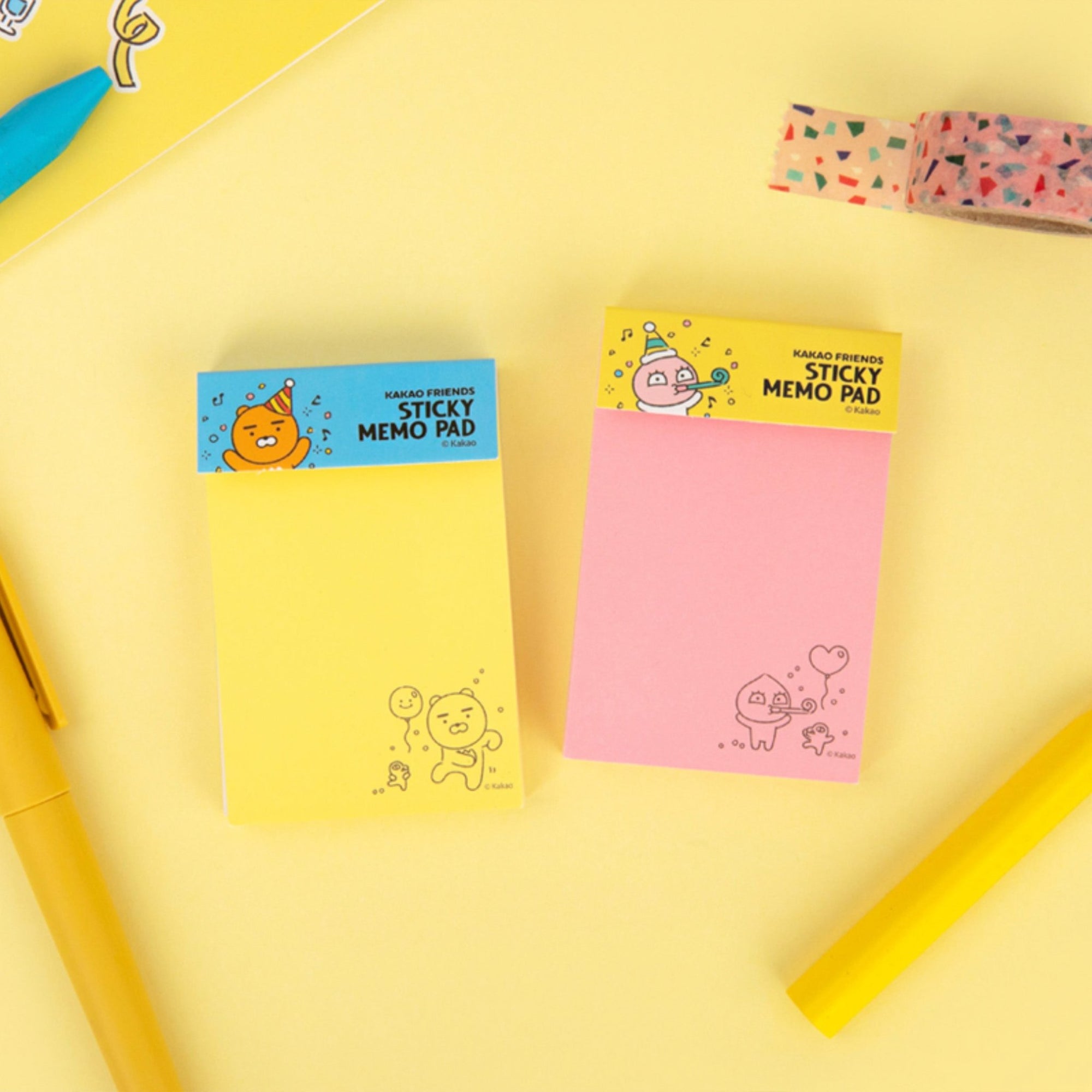 KAKAO FRIENDS Cute Character Sticky Notes Colorful Memo Pads - SkoopMarket