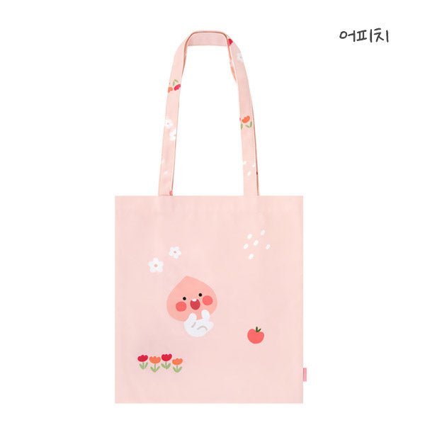 KAKAO FRIENDS Eco-Friendly Cotton Tote Grocery Shopping Bag (APEACH) - SkoopMarket