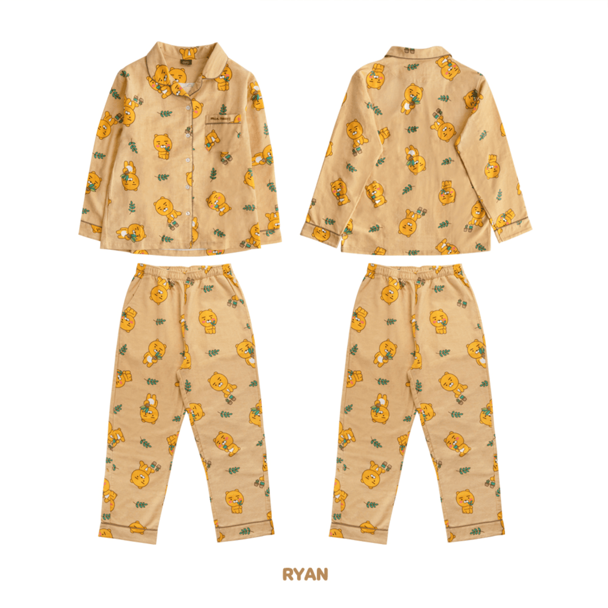 KAKAO FRIENDS Pajama Small Size Sleepwear 100% Cotton Clothes Set - SkoopMarket