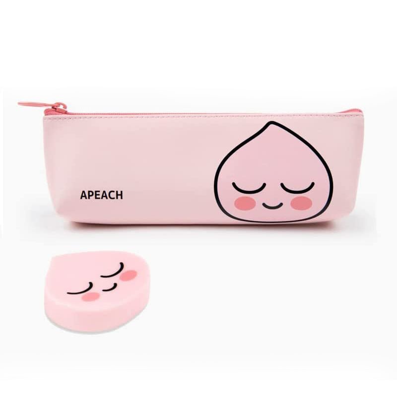 KAKAO FRIENDS Pencil Zipper Pouch Case and Cute Character Face Eraser Set - SkoopMarket