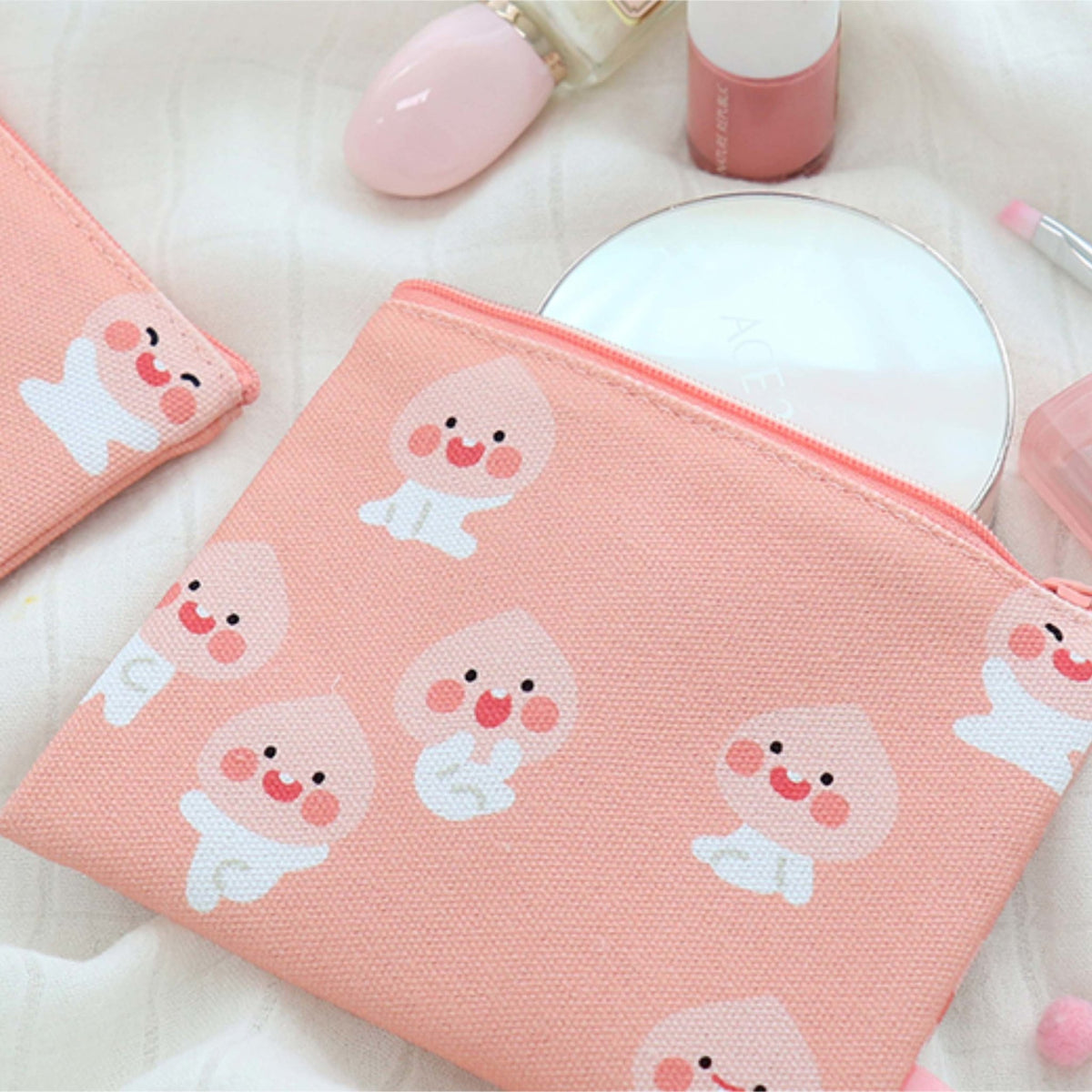KAKAO FRIENDS Slim Travel Cosmetic Makeup Zipper Beauty Bag Mini Pattern Pouch - SkoopMarket